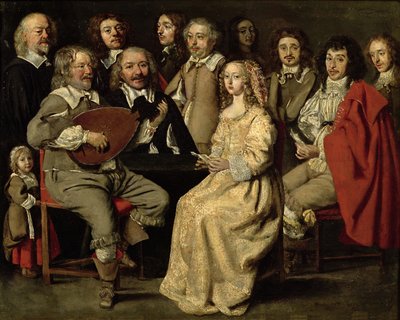 A Reunião Musical, 1642 (óleo sobre cobre) de Antoine Le Nain